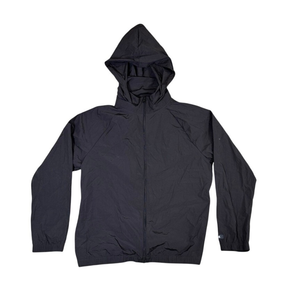 NWT Pink Victoria's Secret Black Hooded Windbreaker Jacket L/XL NWT